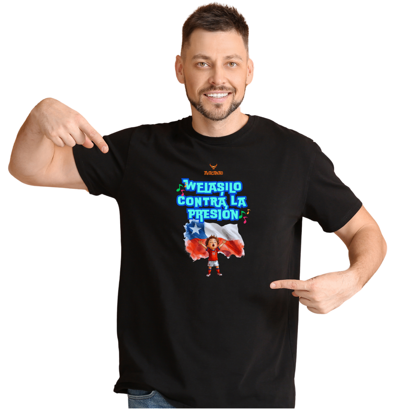 Polera Polo 100% Algodón con frase típica chilena " Welasilo contra la presión "
