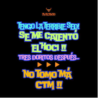 Polerón negro con capucha 100% algodón con frase típica chilena " Tengo la Terrible sed "