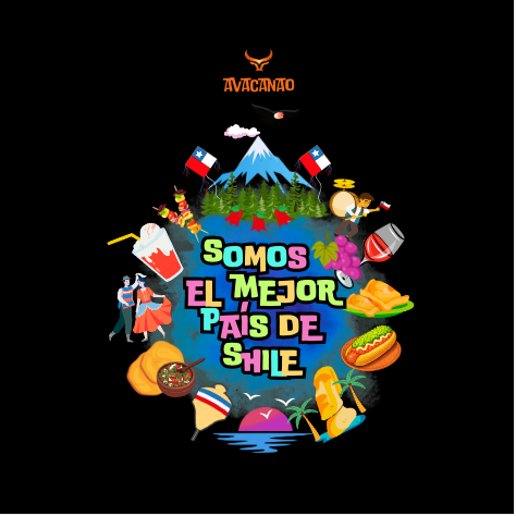 Polerón con capucha tipo canguro 100% algodón con frase típica chilena " Somos el mejor país de Shile "