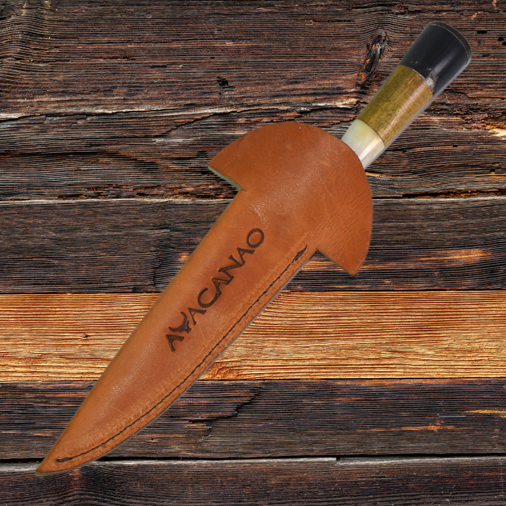 Cuchillo Verijero Acero Negro con Mango de Cacho de Vaca 2 Colores y Madera