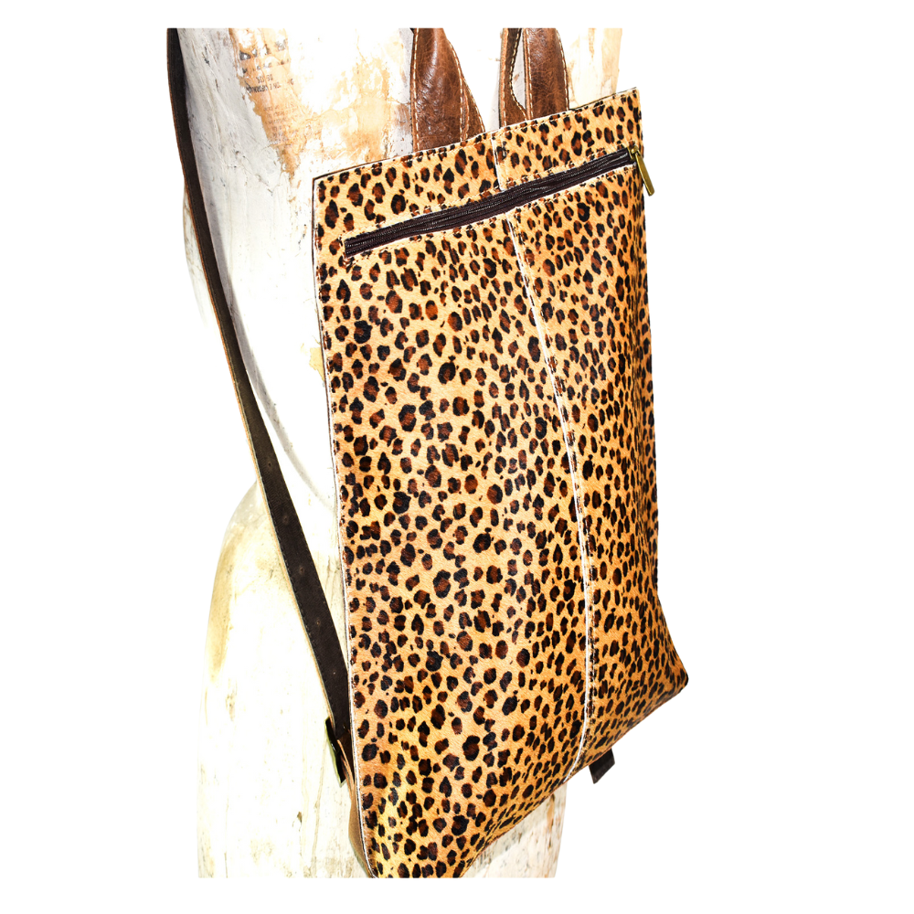 Cartera Mochila Cuero con Diseño