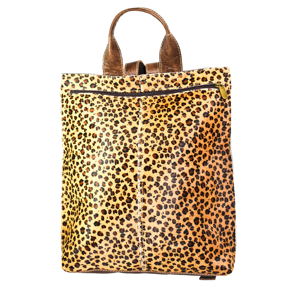 Cartera Mochila Cuero con Diseño