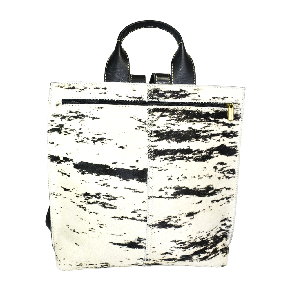 Cartera Mochila Cuero con Diseño