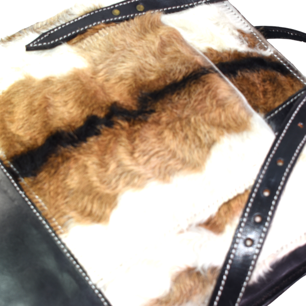 Cartera Cuero con Piel Asa Corta