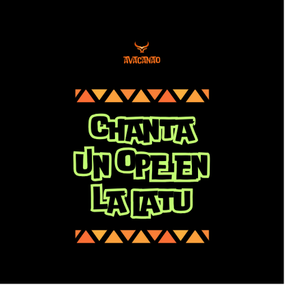 Polera Polo negra 100% algodón con frase típica chilena "Chanta un ope en la latu"