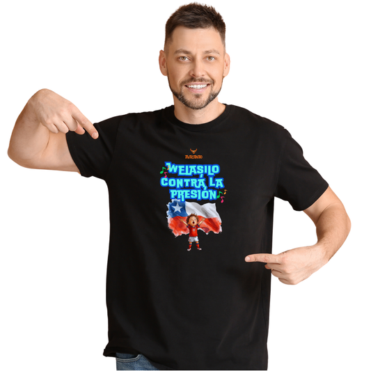 Polera Polo 100% Algodón con frase típica chilena " Welasilo contra la presión "