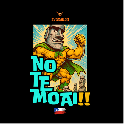 Polera Polo 100% Algodón con frase típica chilena " No te Moai "