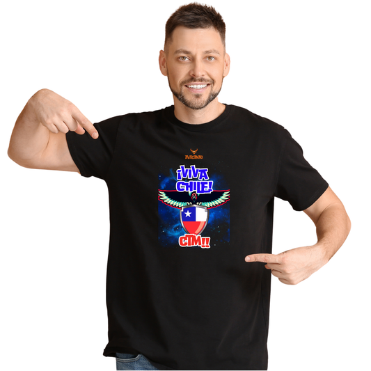 Polera polo 100% Algodón con frase típica chilena " Viva Chile CTM "