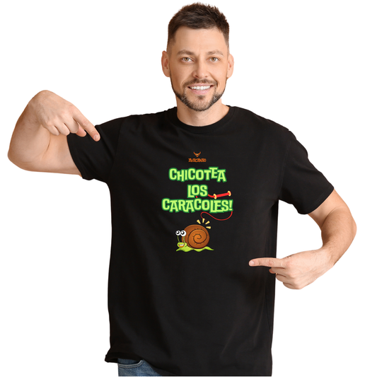 Polera Polo 100% algodón con frase típica chilena " Chicotea los Caracoles "