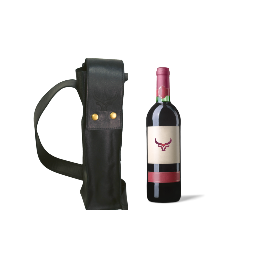 Morral de Cuero Porta Botella de Vinos