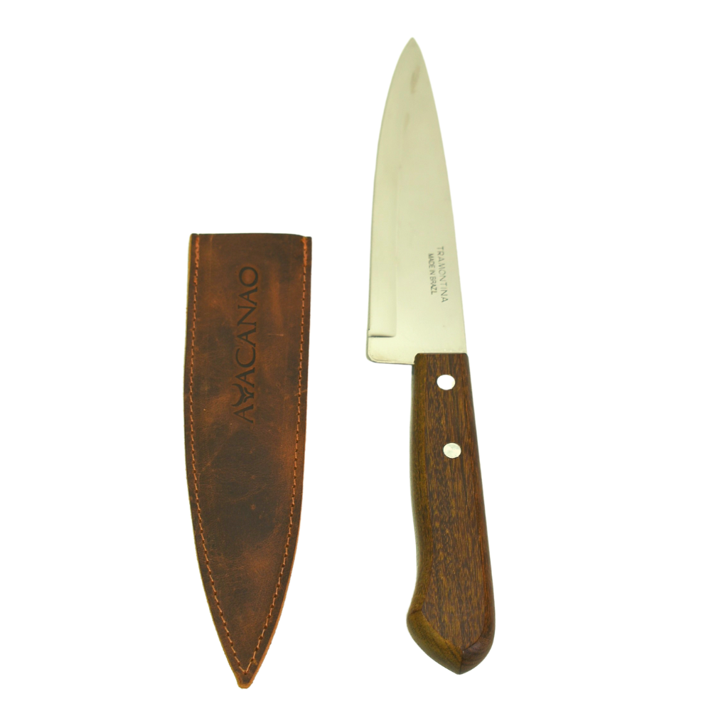 Cuchillo Carnicero Tramontina con Vaina de Cuero Hoja 8 cms