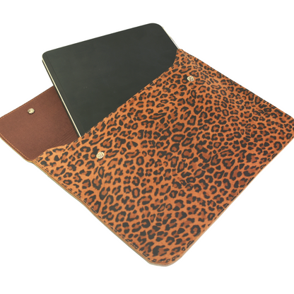 Porta Notebook Cuero Animal Print 33 x 22 cms