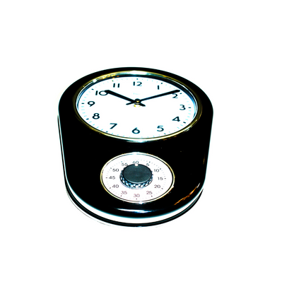 Reloj Negro Ovalado con Timer