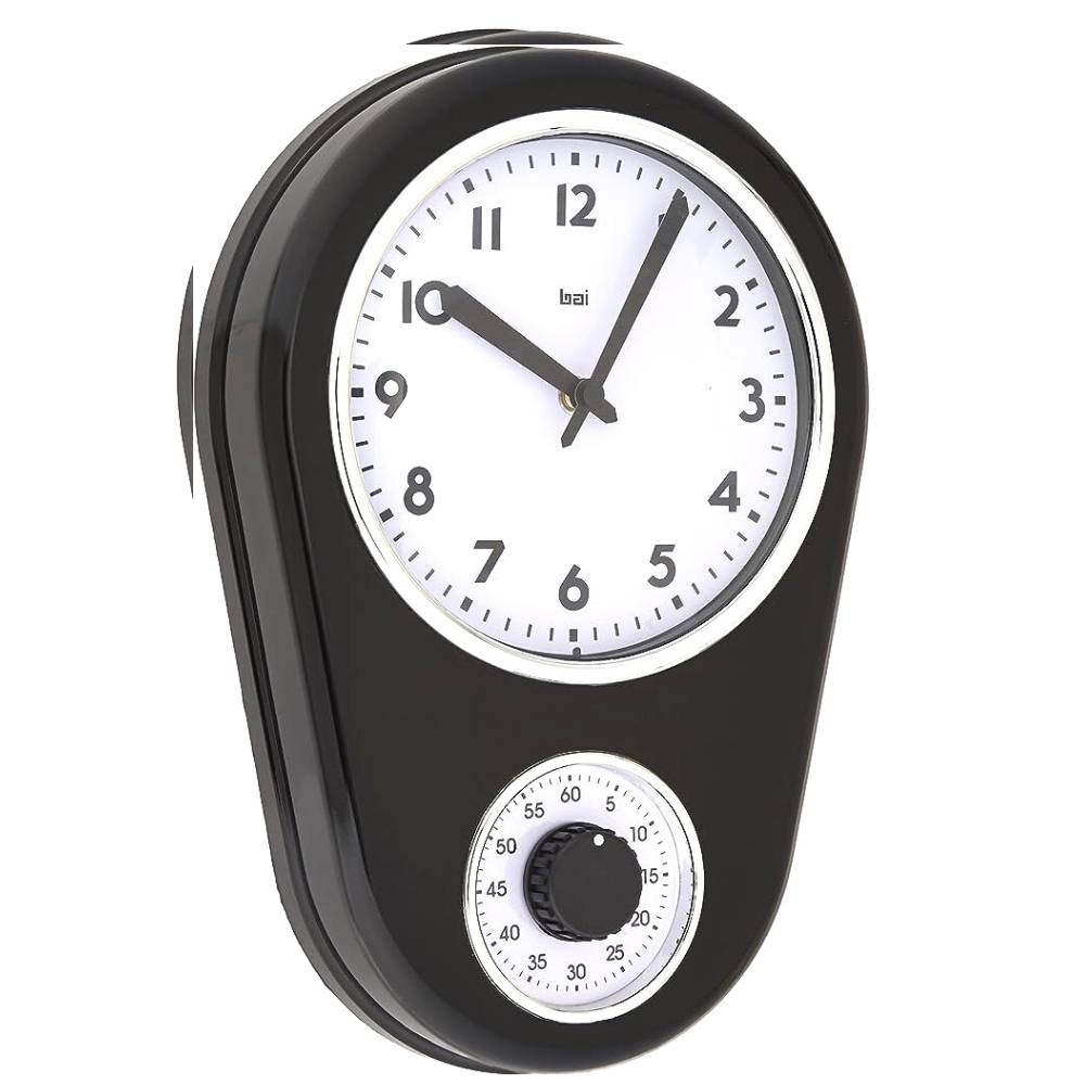 Reloj Negro Ovalado con Timer