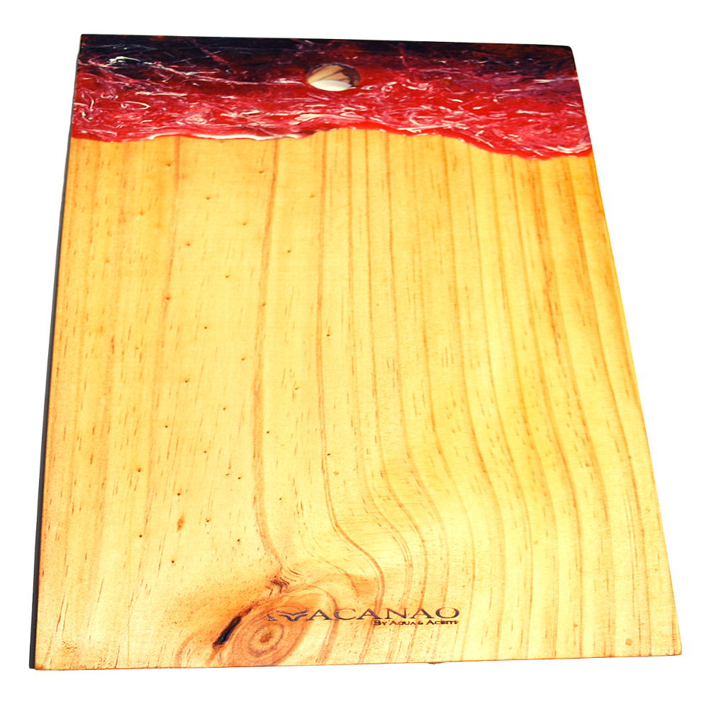 Tabla de Picoteo Artesanal Diseño Resina 45 x 23 x 2 cms.