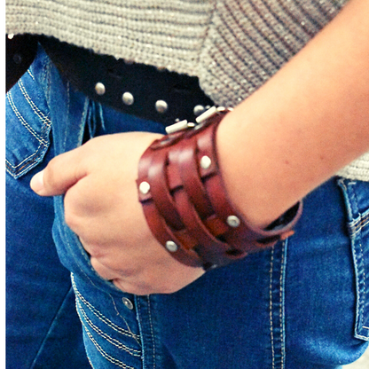 Pulsera Cuero Tachas