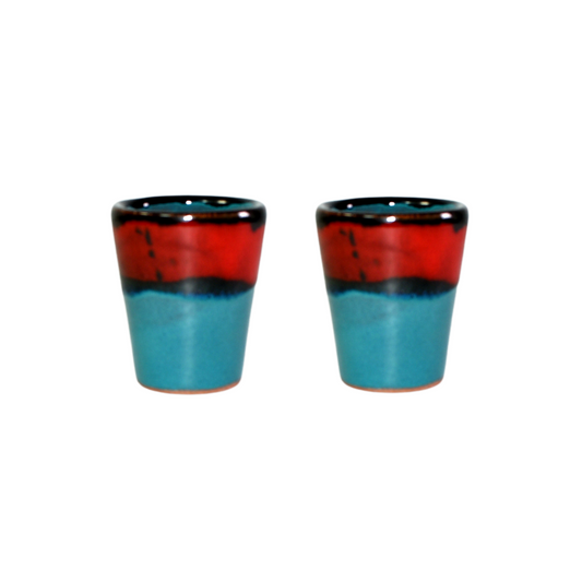 Set Vasos Greda Blanca Enlozada