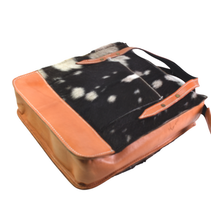 Cartera Cuero con Piel Asa Corta