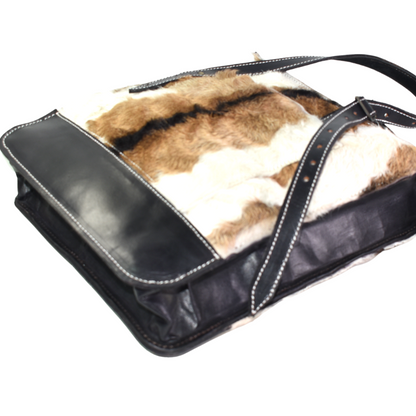 Cartera Cuero con Piel Asa Corta